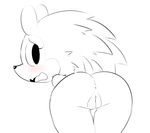  2015 animal_crossing anthro anus blush butt female hearlesssoul hedgehog looking_at_viewer looking_back mammal nintendo nude open_mouth presenting presenting_hindquarters presenting_pussy pussy raised_tail sable_able solo tongue video_games 