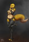  2014 anthro blacktalons breasts choker chubby clothed clothing elbow_gloves eyelashes female fingerless_gloves garter gloves half-dressed holding_breasts legwear leopard_gecko panties solo thigh_highs tiptoes tongue tongue_out topless underwear 