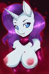  2015 anthro anthrofied areola big_breasts blood blue_eyes breasts cheezayballz clothed clothing corset elbow_gloves equine fangs female friendship_is_magic gloves hair halloween holidays horn long_hair looking_at_viewer mammal my_little_pony nipples purple_hair rarity_(mlp) solo unicorn 