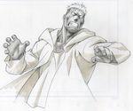  dark_skin dark_skinned_male empty_eyes fullmetal_alchemist gorigo greyscale highres hood hoodie male_focus monochrome muscle scar scar_(fma) sketch solo traditional_media 