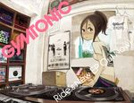  1girl brown_hair dj lucky_star mixing_console ponytail record short_hair solo 