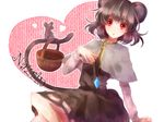  animal_ears bad_id bad_pixiv_id basket grey_hair jewelry merusuke mouse mouse_ears mouse_tail nazrin pendant red_eyes short_hair solo tail touhou 