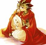  artist_request atem baggy_pants cape dice jewelry lowres male_focus neck_ring pants sitting solo yuu-gi-ou yuu-gi-ou_duel_monsters 