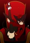  animal_ears bad_id bad_pixiv_id black_hair black_legwear brown_eyes cat cat_ears copyright_request feet leg_hug long_hair shirahane_nao shoes single_shoe solo tail thighhighs 