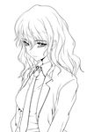  bags_under_eyes greyscale kiyama_harumi labcoat monochrome necktie osuzu_akiomi solo to_aru_kagaku_no_railgun to_aru_majutsu_no_index wavy_hair 