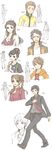  brown_hair copyright_request highres isshoku_(shiki) long_hair multiple_boys necktie personification short_hair sketch translated 