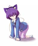  animal_ears cat_ears coo eyes hairband heart highres komeiji_satori purple_eyes purple_hair short_hair solo touhou 