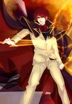  bad_id bad_pixiv_id blue_eyes cape jacket magic male_focus necktie red_hair solo still_(just) sword umineko_no_naku_koro_ni ushiromiya_battler weapon 