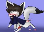  2015 anal balls blush canine clothing cum earth_fox earthb-kun fennec fox fur hair male mammal open_mouth orgasm penis popsicle solo white_fur 