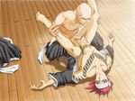  2boys abarai_renji anal artist_request bald barefoot bleach cum facial_mark feet headband madarame_ikkaku multiple_boys nude on_floor penis red_eyes red_hair sex sweat tattoo toes yaoi 