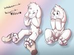  anthro asriel_dreemurr balls barefoot blush caprine covering_own_mouth cub dialogue disembodied_hand embarrassed english_text erection eyes_closed flaccid goat laugh male mammal multiple_images nude partially_retracted_foreskin pawpads penis sequence sitting solo solo_focus spread_legs spreading tears text tickling toybadgers uncut young 