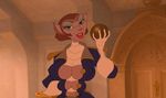  big_breasts breasts brown_hair captain_amelia cleavage clothed clothing feline female green_eyes hair mammal multi_breast photoshop solo treasure_planet 