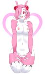  &lt;3 2015 anthro areola big_breasts breast_squish breasts ear_piercing female hair humanoid navel nipples nude open_mouth piercing pink_eyes pink_hair pussy redx331 simple_background soles solo unknown_species white_background 