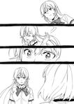  arato_hisako comic greyscale long_hair monochrome multiple_girls nakiri_erina sakake_asobi school_uniform shokugeki_no_souma silent_comic tootsuki_saryou_ryouri_gakuen_uniform 