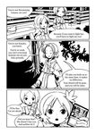  adrian_ferrer aki_shizuha card comic english greyscale hair_ornament leaf leaf_hair_ornament leaf_on_head lunasa_prismriver magic:_the_gathering mizuhashi_parsee monochrome multiple_girls pointy_ears short_hair spell_card touhou violin_case 