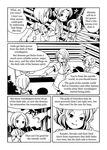  adrian_ferrer aki_shizuha comic english greyscale hand_on_shoulder leaf leaf_on_head lunasa_prismriver mizuhashi_parsee monochrome multiple_girls pointing pointy_ears short_hair smirk touhou violin_case 