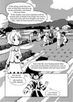  5boys adrian_ferrer aki_minoriko aki_shizuha comic english farm greyscale hands_together leaf leaf_on_head mizuhashi_parsee monochrome multiple_boys multiple_girls pointing pointy_ears short_hair touhou tree 