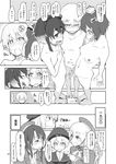  4girls atago_(kantai_collection) blush censored cheek_kiss comic feeding futa_with_futa futa_with_male futanari genderswap genderswap_(ftm) gloves greyscale hat highres kantai_collection kiss little_penis military military_uniform monochrome mosaic_censoring multiple_girls multiple_penises nude open_mouth page_number penis penises_touching ryou short_hair takao_(kantai_collection) tokitsukaze_(kantai_collection) translation_request uniform yukikaze_(kantai_collection) z1_leberecht_maass_(kantai_collection) 