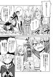  anger_vein clothes_writing comic female_admiral_(kantai_collection) greyscale i-168_(kantai_collection) i-19_(kantai_collection) kantai_collection monochrome multiple_girls one-piece_swimsuit school_swimsuit school_uniform swimsuit translated ugatsu_matsuki wet wet_clothes wet_hair z1_leberecht_maass_(kantai_collection) 