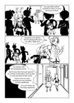  ;o adrian_ferrer animal_ears arm_grab braid bunny_ears comic door english evil_grin evil_smile extra_ears greyscale grin inaba_tewi index_finger_raised indoors laughing long_hair long_skirt long_sleeves monochrome multiple_girls one_eye_closed pencil_skirt reisen_udongein_inaba short_hair silhouette single_braid skirt smile smug teeth touhou wince yagokoro_eirin 