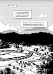  comic english gensoukyou greyscale monochrome mountain text_focus touhou 