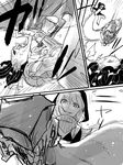  comic greyscale grin hairlocs hood ikeshita_moyuko kantai_collection monochrome predator predator_(movie) re-class_battleship scarf shinkaisei-kan short_hair smile 