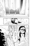  alternate_costume comic contemporary culter greyscale hakurei_reimu long_hair monochrome no_hat no_headwear touhou translated waking_up 