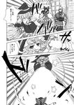  2girls ahoge bad_id bad_pixiv_id bow comic dress glasses greyscale hair_bow hakurei_reimu hopeless_masquerade kirisame_marisa kutouten long_hair mini-hakkero monochrome morichika_rinnosuke multiple_girls touhou translated 