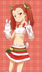  alternate_hairstyle blush bunny christmas highres idolmaster idolmaster_(classic) minase_iori navel petite puppet red_hair solo sweatdrop ttomm twintails 