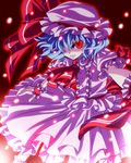  blue_hair hat red_eyes remilia_scarlet short_hair solo touhou touya_(roukaku) 