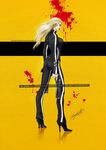  artist_request blonde_hair blood bodysuit elle_driver gun kill_bill long_hair nail_polish weapon 