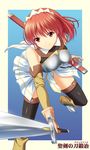  armor athrun1120 bad_id bad_pixiv_id cecily_cambell gloves red_eyes red_hair seiken_no_blacksmith short_hair solo sword thighhighs weapon 