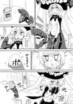  :&lt; @_@ bodysuit chestnut_mouth comic greyscale i-class_destroyer kantai_collection long_hair monochrome shinkaisei-kan tare_(hiden_no_tare) translated wo-class_aircraft_carrier 
