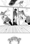  2girls black_legwear burnt_clothes comic fate/zero fate_(series) greyscale ido_(nothing679) kotomine_kirei matou_sakura monochrome multiple_girls nude thighhighs toosaka_rin toosaka_sakura translated zettai_ryouiki 