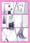  1girl comic hrt_(fujita_hiro) long_hair momose_narumi monochrome nifuji_hirotaka original otaku_ni_koi_wa_muzukashii pantyhose short_hair 