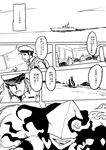  boushi-ya chi-class_torpedo_cruiser comic commentary greyscale kantai_collection mask monochrome sailor shinkaisei-kan ship translated watercraft 