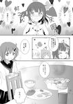  comic female_admiral_(kantai_collection) folded_ponytail greyscale hibiki_(kantai_collection) ikazuchi_(kantai_collection) inazuma_(kantai_collection) kantai_collection mickeysmith military military_uniform monochrome multiple_girls naval_uniform school_uniform side_ponytail smile sunny_side_up_egg translated uniform 