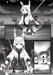  bangs blunt_bangs comic fairy_(kantai_collection) furutaka_(kantai_collection) greyscale hiememiko highres kantai_collection long_hair monochrome multiple_girls murakumo_(kantai_collection) pantyhose school_uniform serafuku 