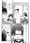  1girl admiral_(kantai_collection) akane_souichi comic elbow_gloves gloves greyscale kantai_collection monochrome sendai_(kantai_collection) short_hair translated two_side_up 
