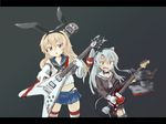  :&lt; amatsukaze_(kantai_collection) bad_id bad_pixiv_id bare_shoulders blonde_hair blue_skirt bottomless buttons chestnut_mouth choker closed_mouth electric_guitar fang fender_jaguar flying_v garter_straps gloves grey_background grey_eyes guitar hair_ornament hairband highleg highleg_panties highres ice_(icegray) instrument kantai_collection letterboxed long_hair long_sleeves miniskirt motion_blur motion_lines multiple_girls music neckerchief open_mouth orange_eyes panties playing_instrument pleated_skirt rensouhou-chan rensouhou-kun sailor_collar shimakaze_(kantai_collection) shirt silver_hair single_glove skirt sleeveless sleeveless_shirt strap striped striped_legwear sweatdrop thighhighs thong two_side_up underwear v-shaped_eyebrows white_gloves zettai_ryouiki 