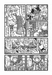  animal_ears cat comic doujinshi food fox_ears fox_tail gap greyscale hat highres monochrome multiple_girls scan sweet_potato table tail too_many too_many_cats touhou traditional_media translation_request yakumo_ran yakumo_yukari yotsuboshi-imai 