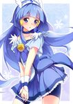  aoki_reika bad_id bad_pixiv_id bike_shorts blue_background blue_eyes blue_hair blue_skirt blush bow bowtie brooch choker cure_beauty hair_tubes head_wings jewelry long_hair magical_girl okb329 open_mouth precure revision short_sleeves shorts shorts_under_skirt sidelocks skirt smile_precure! snowflakes solo tiara v_arms wrist_cuffs 