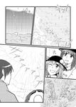  chameleon_(ryokucha_combo) comic greyscale hinanawi_tenshi monochrome multiple_girls nagae_iku rain touhou translation_request 