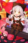  :d :t animal_hat black_legwear blush blush_stickers bow candy_wrapper cat_hat charlotte_(madoka_magica) cheese cherry clenched_hands collarbone cupcake drooling elbow_gloves fang fingerless_gloves food fruit fur_trim gloves hat hitsukuya long_hair magical_girl mahou_shoujo_madoka_magica mahou_shoujo_madoka_magica_movie momoe_nagisa open_mouth pantyhose polka_dot polka_dot_legwear silver_hair sitting smile solid_oval_eyes solo sparkle sparkling_eyes suspenders two_side_up very_long_hair wide-eyed yellow_eyes 