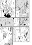  aikura_(twilight_dusk) comic detached_sleeves greyscale hair_ribbon isuzu_(kantai_collection) kantai_collection long_hair mirror monochrome ribbon school_uniform serafuku solo translated twintails 