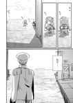  1girl admiral_(kantai_collection) aikura_(twilight_dusk) comic detached_sleeves greyscale hair_ribbon isuzu_(kantai_collection) kantai_collection long_hair monochrome ribbon school_uniform serafuku translated twintails 