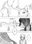  1girl amamiya_hibiya asahina_hiyori bad_id bad_pixiv_id cat comic greyscale kagerou_days_(vocaloid) kagerou_project long_hair monochrome osa_(osakana1217) short_hair smile twintails 