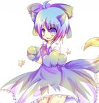  ahoge animal_ears bad_id bad_pixiv_id blue_eyes blue_hair cirno dog_ears dog_tail kemonomimi_mode no_panties paws pussy rarami short_hair solo tail touhou 