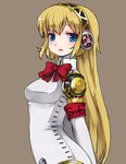  aegis_(persona) alternate_hairstyle android armband blonde_hair blue_eyes blush kt2 long_hair persona persona_3 ribbon solo 
