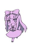  3.1-tan bad_id bad_pixiv_id chibi child hair_ribbon happy jingai_modoki long_hair lowres monochrome os-tan purple ribbon simple_background solo white_background 